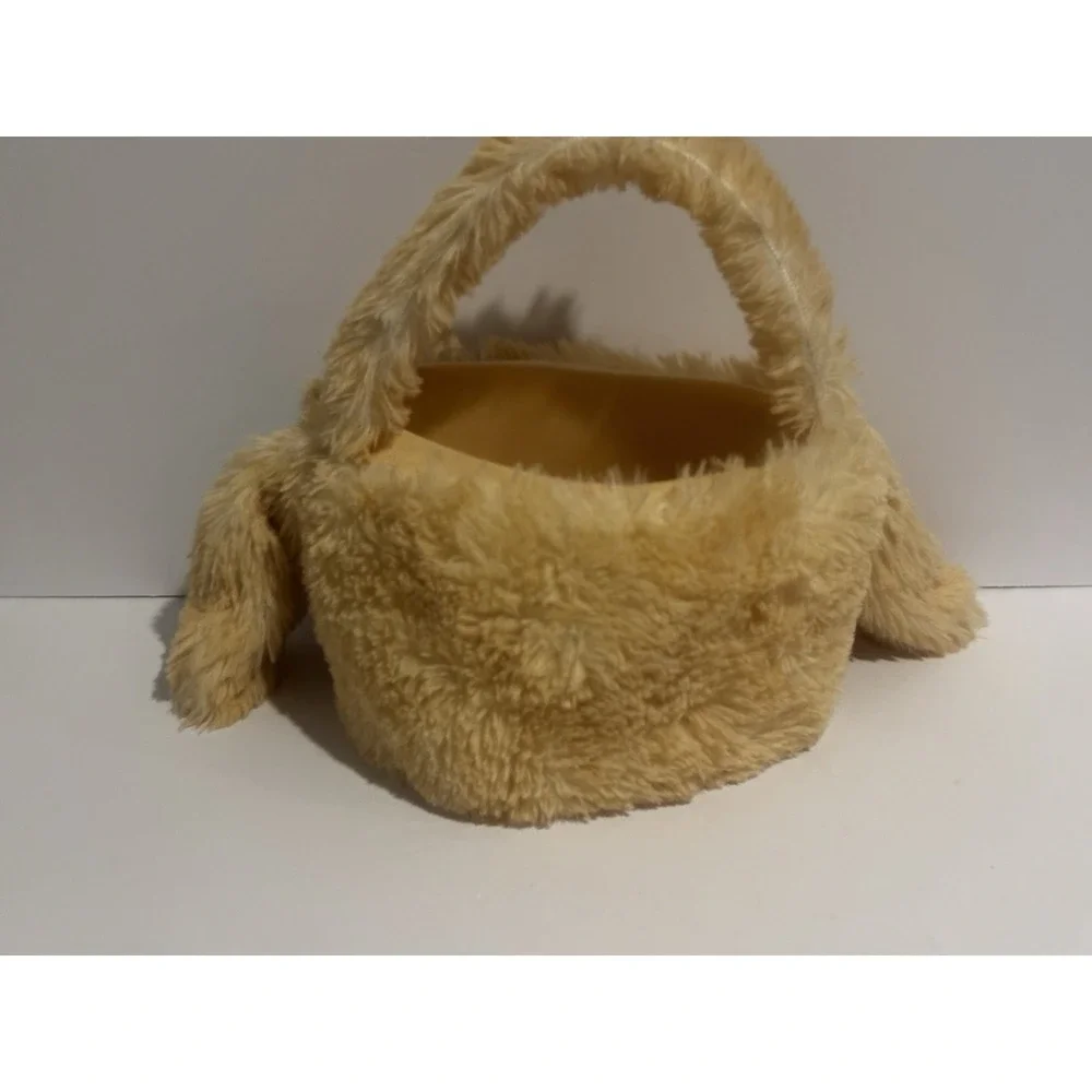 NEW Easter Basket Plush Bunny  Celebrate Rabbit Soft Handle Tan Khaki‎